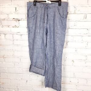 LifeStyle cropped pants  100% linen Size SMALL
